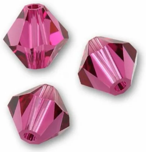 Miniatura 66 de 100 piezas auténticas Preciosa de 3 mm (0,12 pulgadas) cuentas sueltas de cristal bicono facetado pequeño amatista púrpura compatibles con cristales