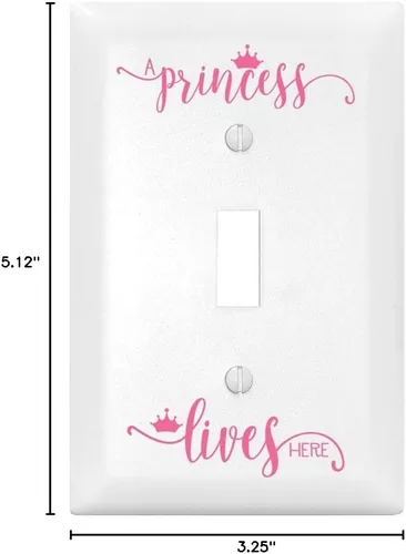 Miniatura 2 de DEXSA A Princess Lives Here Let Your Light Shine - Cubierta para interruptor de una sola luz, fabricada en los Estados Unidos