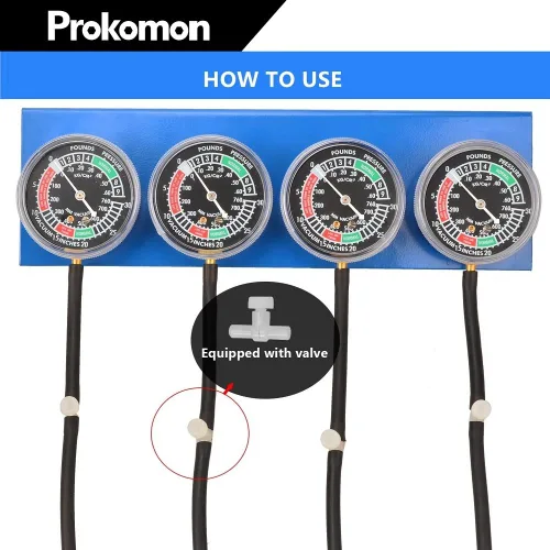 Miniatura 6 de Kit de herramientas sincronizador de carburador para motocicleta; herramienta sincronizadora de carburador con 4 medidores y estuche de plástico