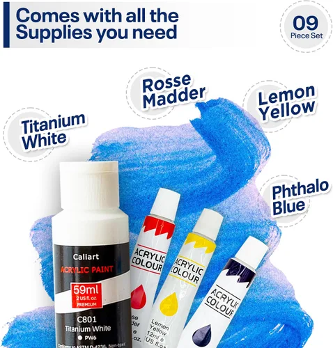 Miniatura 6 de Kits de clase de pintura para adultos con tutoriales en video, aprende a pintar radiant retriever, cómo pintar con juegos de pintura acrílica