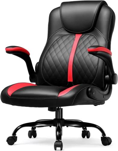 Miniatura 10 de GTRACING Silla de oficina para computadora y juegos, silla ergonómica de escritorio para adultos con soporte lumbar, brazos abatibles, altura