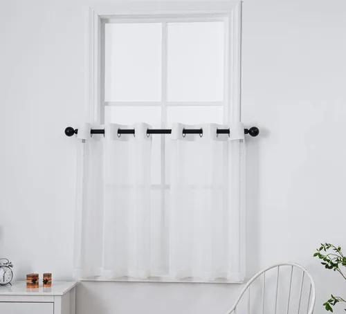 Miniatura 60 de PI - Cortinas traslúcidas con paneles pequeños, cortina transparente para ventana de cocina, mirador, 2 paneles