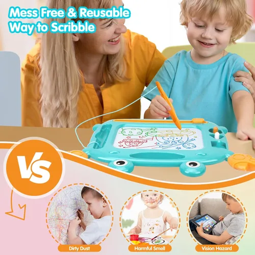 Miniatura 4 de Juguetes para niños pequeños, tablero de dibujo magnético, sin BPA, sin ftalatos, sin PVC, juguetes de bocetos para niños de 3, 4 y 5 años, regalo