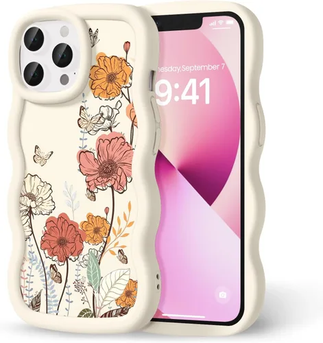 Miniatura 70 de Compatible con iPhone SE/8/7 Funda para Mujeres y Niñas, Marco Ondulado Rizado con Patrón Lindo, Estética Delgada Suave Silicona TPU Parachoques