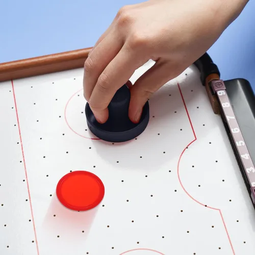 Miniatura 6 de Paletas y discos de hockey de aire de repuesto con huelguistas y alfombrillas gruesas de tablero de fibra para mesas de hockey, kit de accesorios