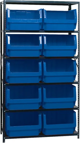 Miniatura 231 de Quantum QSBU-245BK Heavy Duty Shelving Unit with (7) Shelves and (24) QUS245 Black Bins for Garage Warehouse Storage Distribution 400 lb Load
