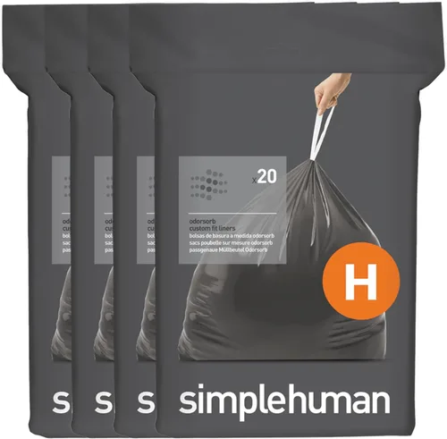 Miniatura 48 de simplehuman Forro para bote de basura de ajuste personalizado, 45 litros/12 galones, 20 unidades (paquete de 2)