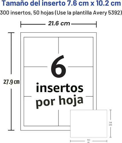 Miniatura 4 de Avery Insertos personalizables de etiquetas de identificación para portaetiquetas de nombre, 3" x 4", blanco, imprimible con láser/inyección