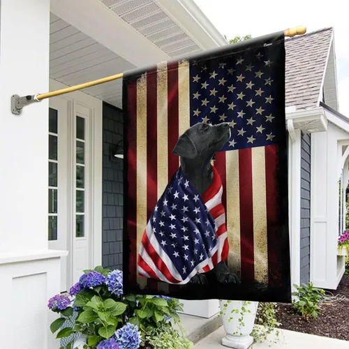 Miniatura 36 de FLAGWIX Banderas de perro patriota americano, bandera de perro labrador retriever de doble cara, decoración para el hogar, exterior, bandera
