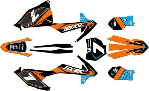 Miniatura 8 de Kit de gráficos para KTM 85SX SX85 (2018-2023) Bash Series Naranja 21 Mil-Dirt Pit Bike Calcomanías de motocicleta, calcomanía de carreras