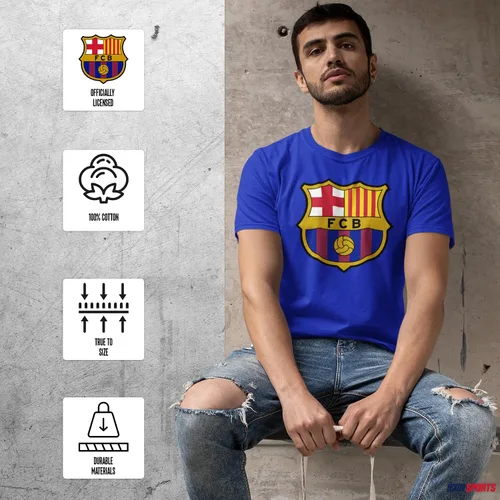Icon Sports Camiseta de fútbol para hombre – Camiseta oficial de algodón de manga corta para adultos World Football Club Casual Active Graphic Top