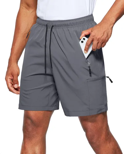 Viodia Pantalones cortos tipo cargo de senderismo para hombre, elásticos, de secado rápido, ligeros, pantalones cortos deportivos para pesca, con