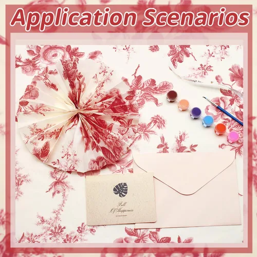 Miniatura 4 de Benvo 20 hojas de papel de seda con estampado floral 20 pulgadas x 29 pulgadas papel de decoupage decorativo papel de seda para regalos envoltura