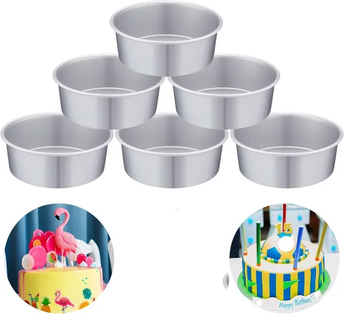 Miniatura 8 de Nuenen 12 moldes redondos de aluminio redondos para tartas de queso para tartas de queso para el hogar, fiesta, suministros para hornear (4 pulgadas)