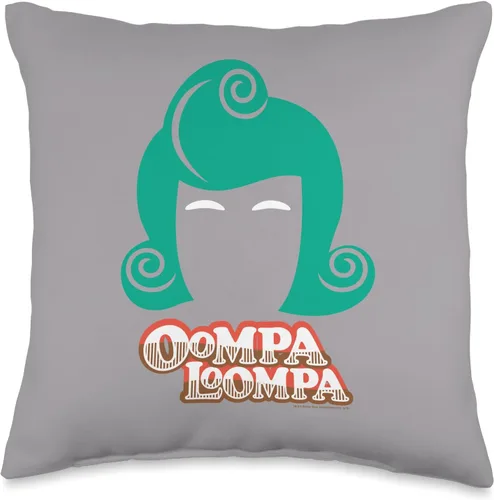 Willy Wonka Chocolate Factory Oompa Loompa - Almohada (16.0 x 16.0 in), multicolor