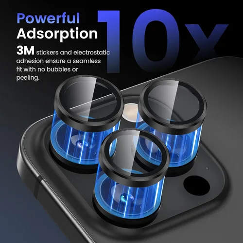 Miniatura 4 de Tensea Protector de lente de cámara Compatible para iPhone 17 Pro Max/17 Pro/15 Pro Max/15 Pro/16 Pro Max/16 Pro/14 Pro Max/14 Pro, Cubierta