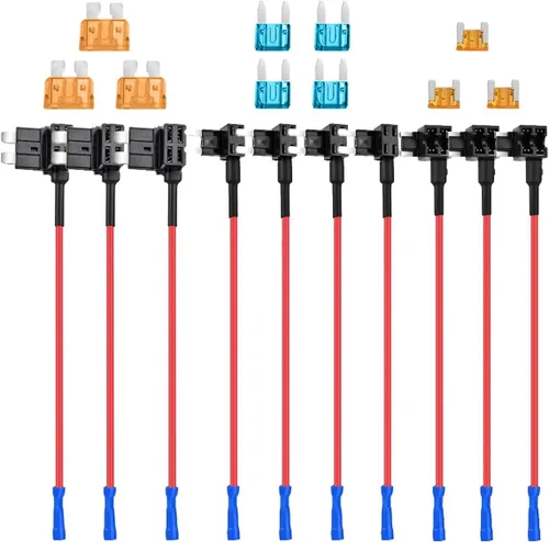 Miniatura 8 de 10 unidades de portafusible Micro2 de 12 V para autos ATR Blade con fusible de 20 A, adaptador de fusible de Add-a-Circuit Tap de Micro II