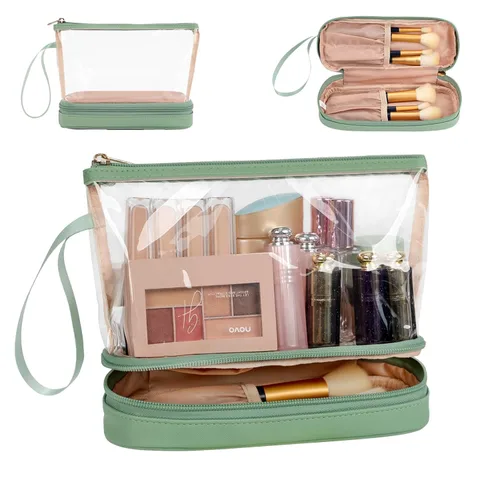 Miniatura 19 de Ethereal Bolsa de maquillaje de viaje, bolsa de cosméticos transparente, organizador de maquillaje, bolsa de aseo aprobada por la TSA, bolsa
