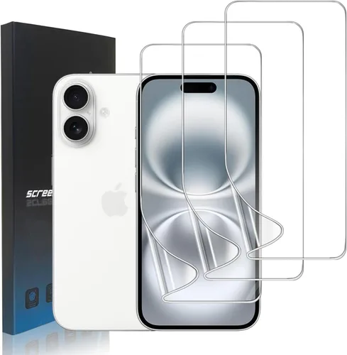 Miniatura 16 de Paquete de 3 protectores de pantalla de película de hidrogel para iPhone 16 Pro Max, protector de pantalla transparente de TPU suave para iPhone 16