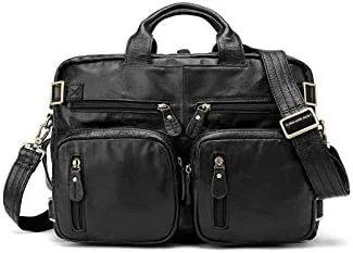 BITWIT Shoulder Bags, Men's Leather Bags, Men's briefcases, Leather Laptop Bags, Office Bags, Men's Multifunctional Leather Luggage Bags, Men