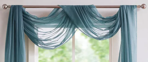 Warm Home Designs Cortina Transparente para Ventana de Longitud Estándar Azul Polvoriento. Las Cortinas Decorativas miden 54 x 144 pulgadas. Ideal