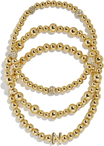 Miniatura 19 de BaubleBar Juego de pulsera Pisa para mujer, tres pulseras de cuentas chapadas en oro, joyería de moda, regalo de moda