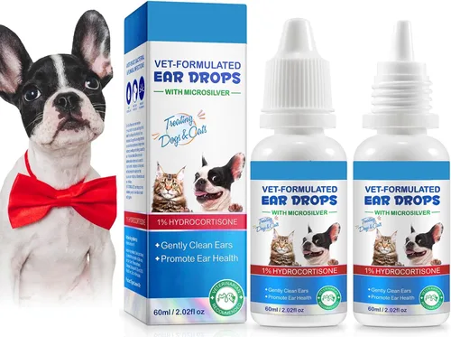 Miniatura 10 de Gotas de tratamiento de infección de oído de perro, con hidrocortisona al 1%, tratamiento de infección por levaduras de oído para perros y gatos