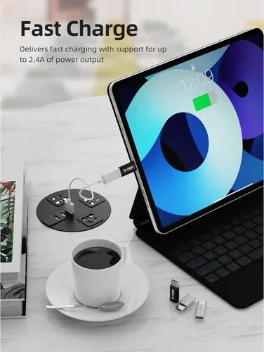 Miniatura 3 de ARKTEK Paquete de 4 adaptadores USB-C macho micro USB hembra tipo C, adaptador de transferencia de datos rápida y carga universal compatible