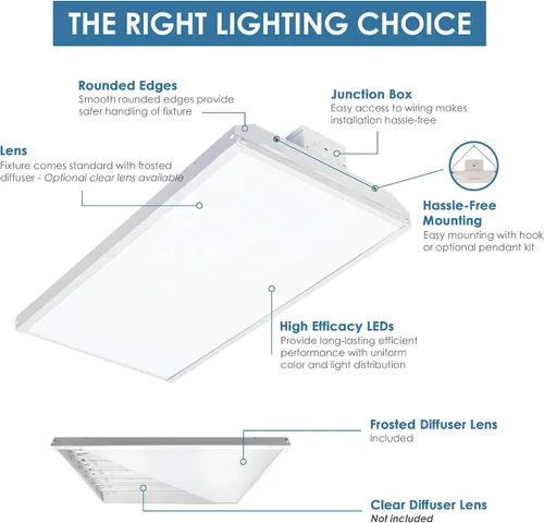Miniatura 3 de WareLight Condor G3 Premium LED High Bay de 2 pies de alta calidad, 155 W, 21080 lúmenes, 5000 K luces LED para tienda, bahías altas de grado