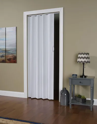 Miniatura 3 de LTL Home Products Via Panel de vinilo de 36 x 80 pulgadas, puerta de acordeón plegable individual con bisagras flexibles para interiores de hogar