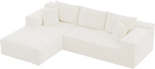 Miniatura 11 de VICTONE Sofás Seccionales Cloud de 108", Sofá Sin Huesos Modular en Forma de L con Asiento Profundo, Sofás Tapizados de Comodidad Moderna para Sala