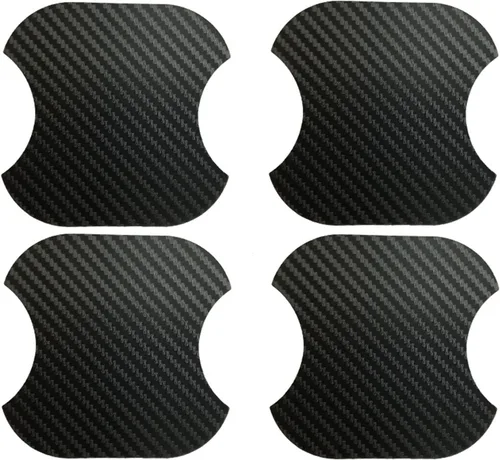 kingsea 4 protectores contra arañazos para manija de puerta de automóvil, textura magnética extraíble de fibra de carbono 3D, textura de fibra de
