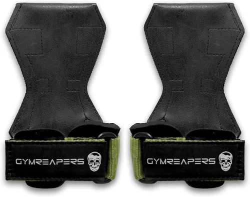 Miniatura 10 de Gymreapers - Agarres para levantamiento de pesas (par) para levantamiento de potencia pesada, peso muerto, remo, tracción, con envoltura de muñeca