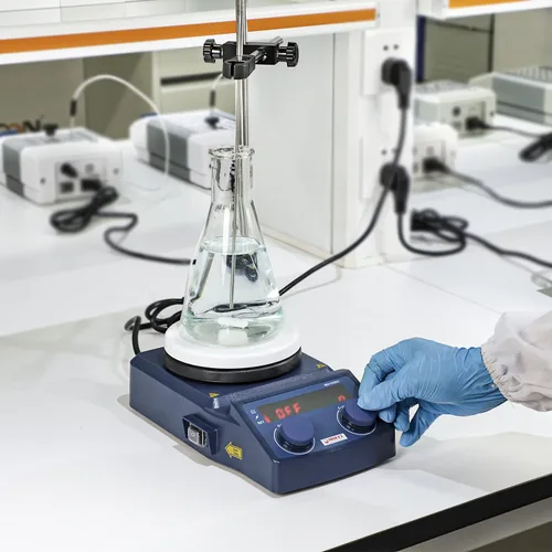 Miniatura 6 de FOUR E'S SCIENTIFIC Placa caliente con agitador magnético de 5 pulgadas, temperatura máxima 280℃/536°F Capacidad máxima de agitación 5L