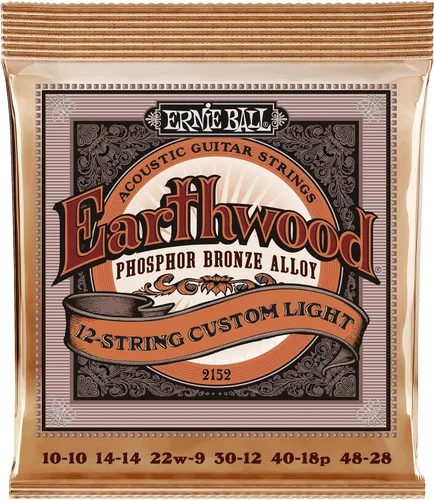 Miniatura 2 de Ernie Ball Earthwood P03543 - Cuerdas para guitarra acústica personalizadas de bronce fosforoso medio, paquete de 3, calibre 12.5-56