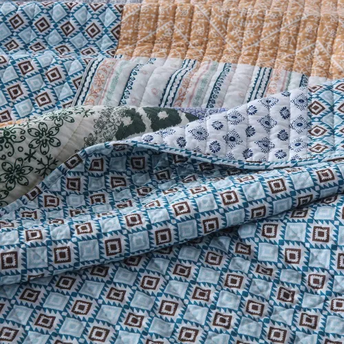 Miniatura 6 de Autumn Dream - Juego de colchas de algodón, juego de cubrecama reversible, conjunto de cubrecamas, edredón de confort, estampado floral vintage