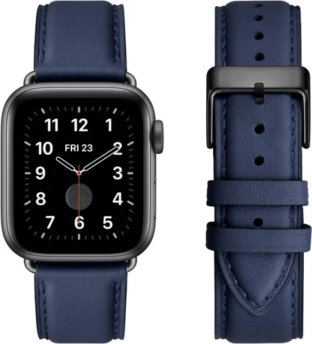 Miniatura 36 de Bandas cuadradas compatibles con Apple Watch de 38 mm, 40 mm, 41 mm, 42 mm, 44 mm, 45 mm, 49 mm, correa de muñeca de cuero genuino para iWatch SE