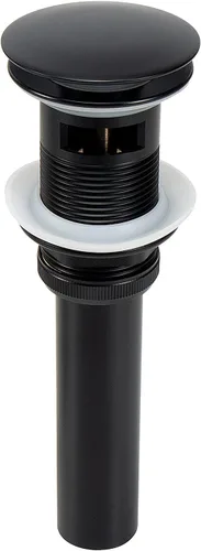 NearMoon Drenaje desplegable de baño, colador de drenaje de latón para montaje de baño, tapón de fregadero, antiobstrucción (con desbordamiento,