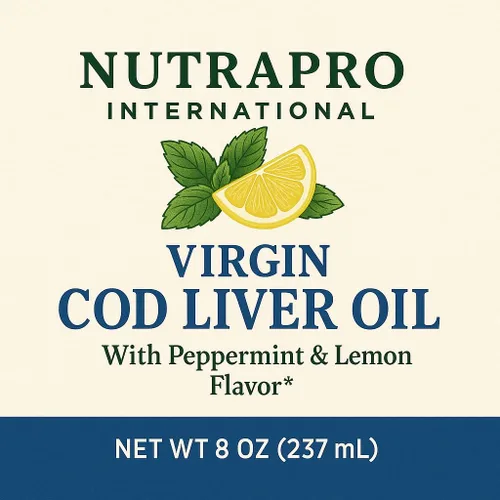 Miniatura 6 de Aceite de hígado de bacalao virgen, 8 onzas líquidas, natural, capturado en la naturaleza y sabor fresco, alto en vitamina D, Omega 3 DHA/EPA