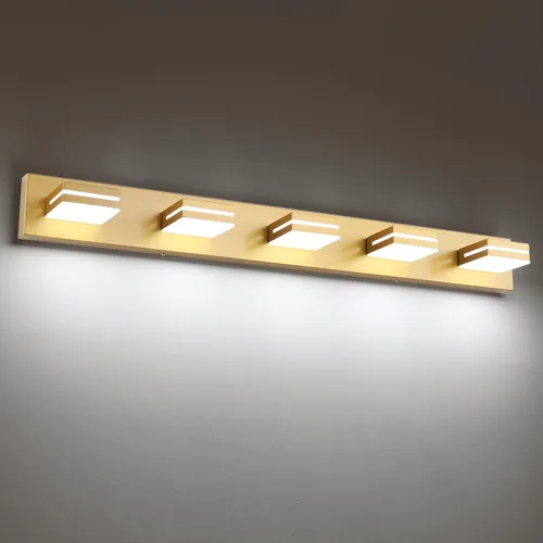 Miniatura 78 de SineRise - Lámpara LED para tocador de baño - Moderna lámpara de acrílico con acabado cromado para iluminación de pared sobre el espejo - 2 luces