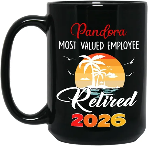 Miniatura 16 de Taza de café negra de jubilación personalizada, Jubilado está bajo nueva gestión, mira a la esposa para más detalles, taza de té de 11 15 onzas