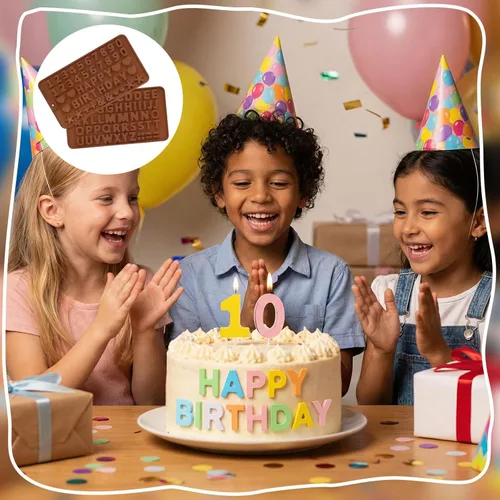 Miniatura 7 de 2 moldes de silicona con letras y números, moldes de chocolate con alfabetos y números, moldes para hornear de feliz cumpleaños para chocolates