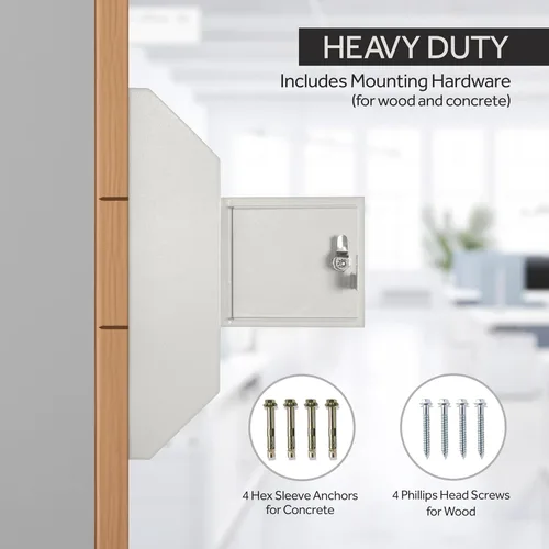 Miniatura 4 de Durabox Caja Fuerte de Depósito con Buzón de 10 x 4 x 16 pulgadas, Acero Resistente con Perfil Delgado, Buzón de Pared con Amplia Ranura de Depósito