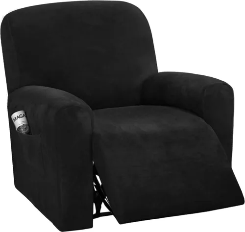 Miniatura 27 de H.VERSAILTEX Fundas elásticas de terciopelo para sillón reclinable, fundas para silla reclinable estilo de 4 piezas, funda para sillón reclinable