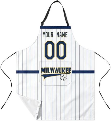 Miniatura 9 de ANTKING Custom Apron with Pocket Custom Any Name and Any Number Gifts for Dad Men Fans
