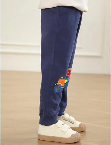 Miniatura 6 de GFQLONG Paquete de 3 pantalones deportivos elásticos con cordón para bebé, de algodón, dinosaurio, con bolsillos