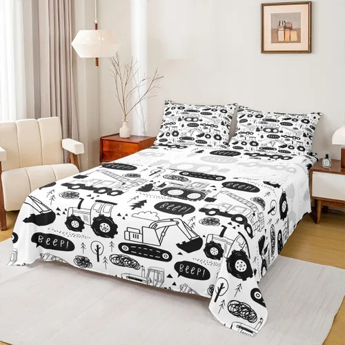 Miniatura 15 de Manfei Juego de sábanas de dibujos animados para niños, tamaño individual, bonito juego de ropa de cama de animales y mascotas, decoración