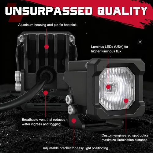Miniatura 3 de Cápsulas LED, OFFROADTOWN Cubos LED de 2 pulgadas 50W Cápsulas de Luces de Conducción Luz de Parachoques Luz de Zanja Antiniebla Marcha Atrás