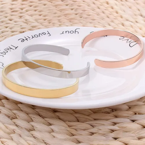 Miniatura 4 de Pulsera inspiradora con texto en inglés "Keep Going", con texto en inglés "Keep Going", de acero inoxidable, grabado para mejor amiga, hermana