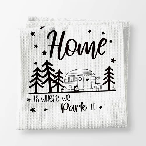 Miniatura 9 de Voatok Let's Go On an Adventure Happy Camper - Toalla de baño para campamento, regalo inspirador para campistas, juego de 4 toallas decorativas